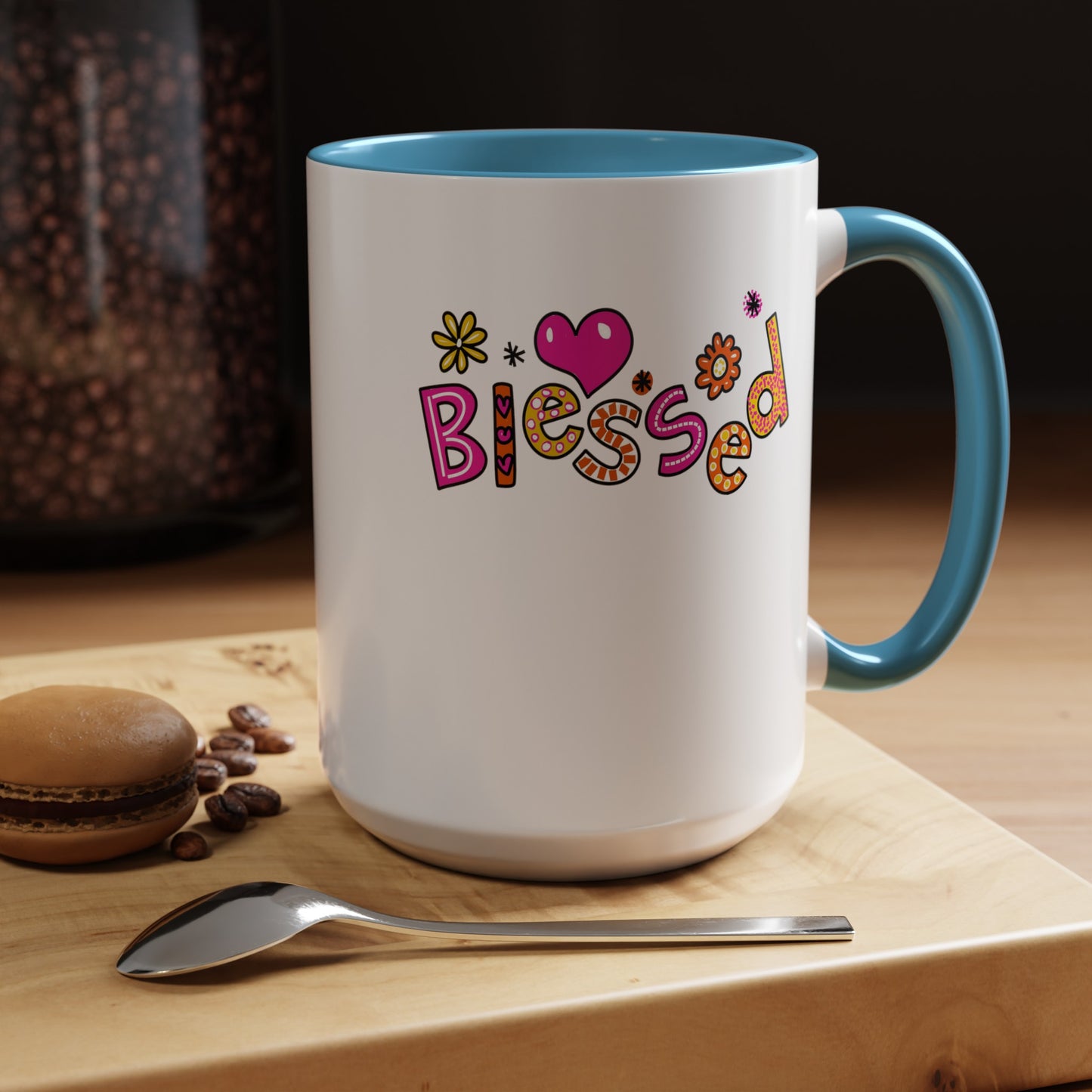 Blessed Flowers-Accent Coffee Mug (11, 15oz)