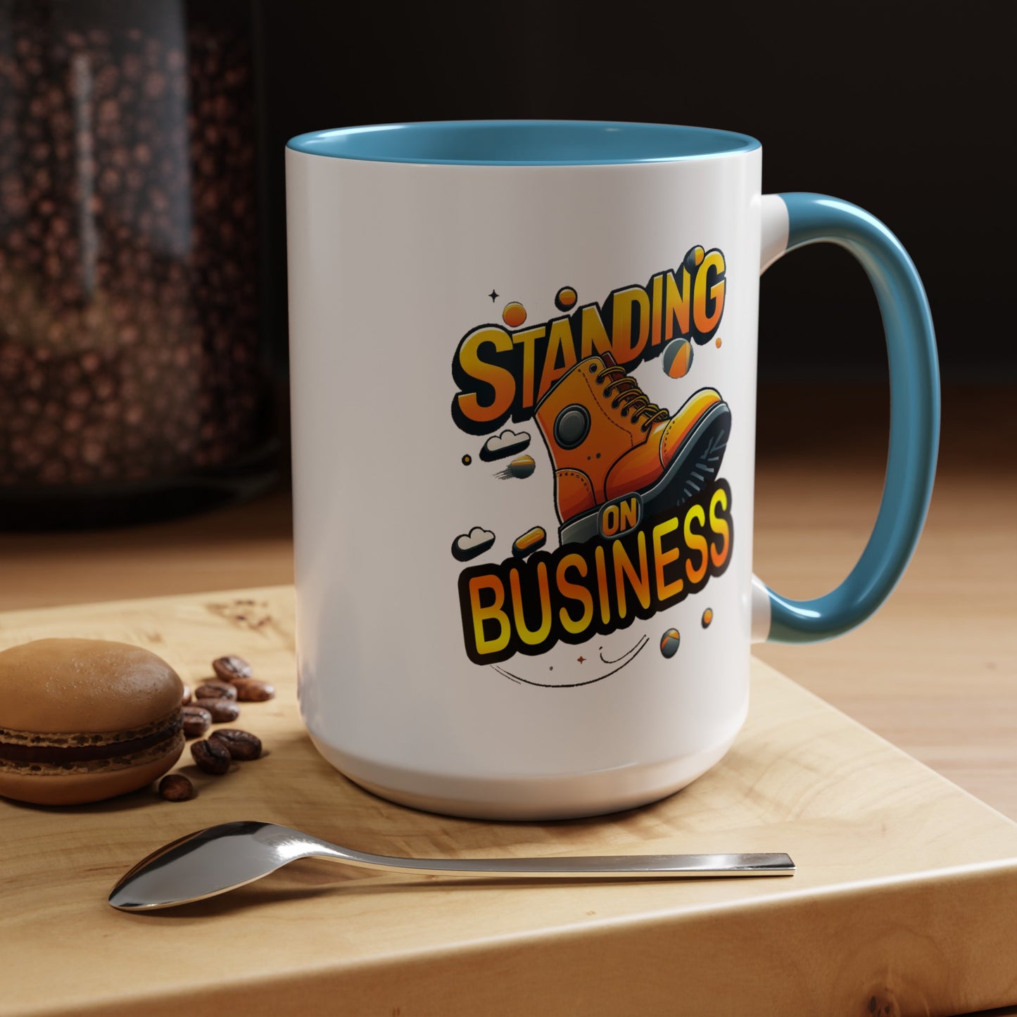 Standing on Business-Tim Boot-Accent Coffee Mug (11, 15oz)