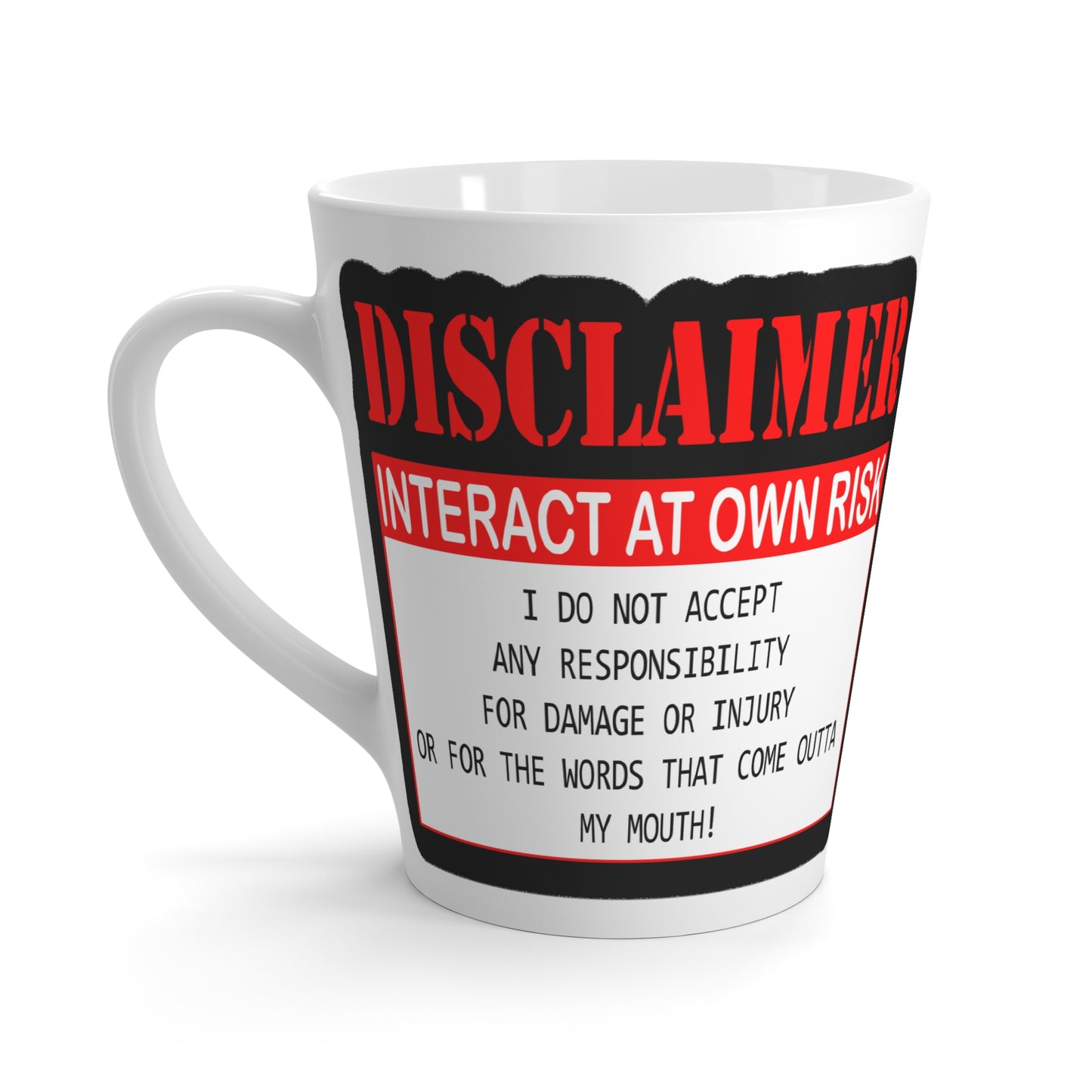 Interact at Own Risk-Latte Mug, 12oz