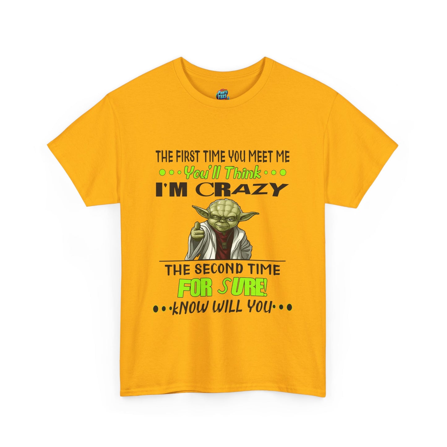 Crazy Yoda-Heavy Cotton Classic Tee