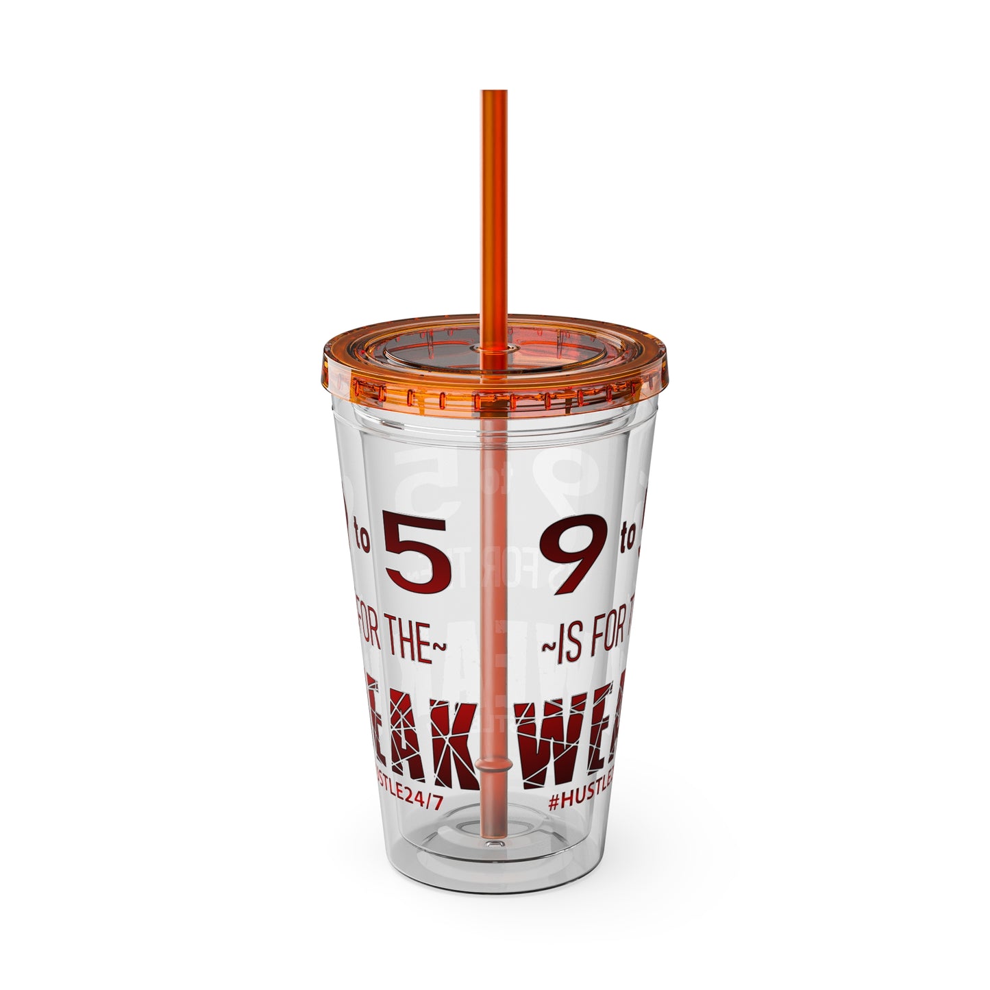9 to 5-Sunsplash Acrylic Tumbler with Straw, 16oz