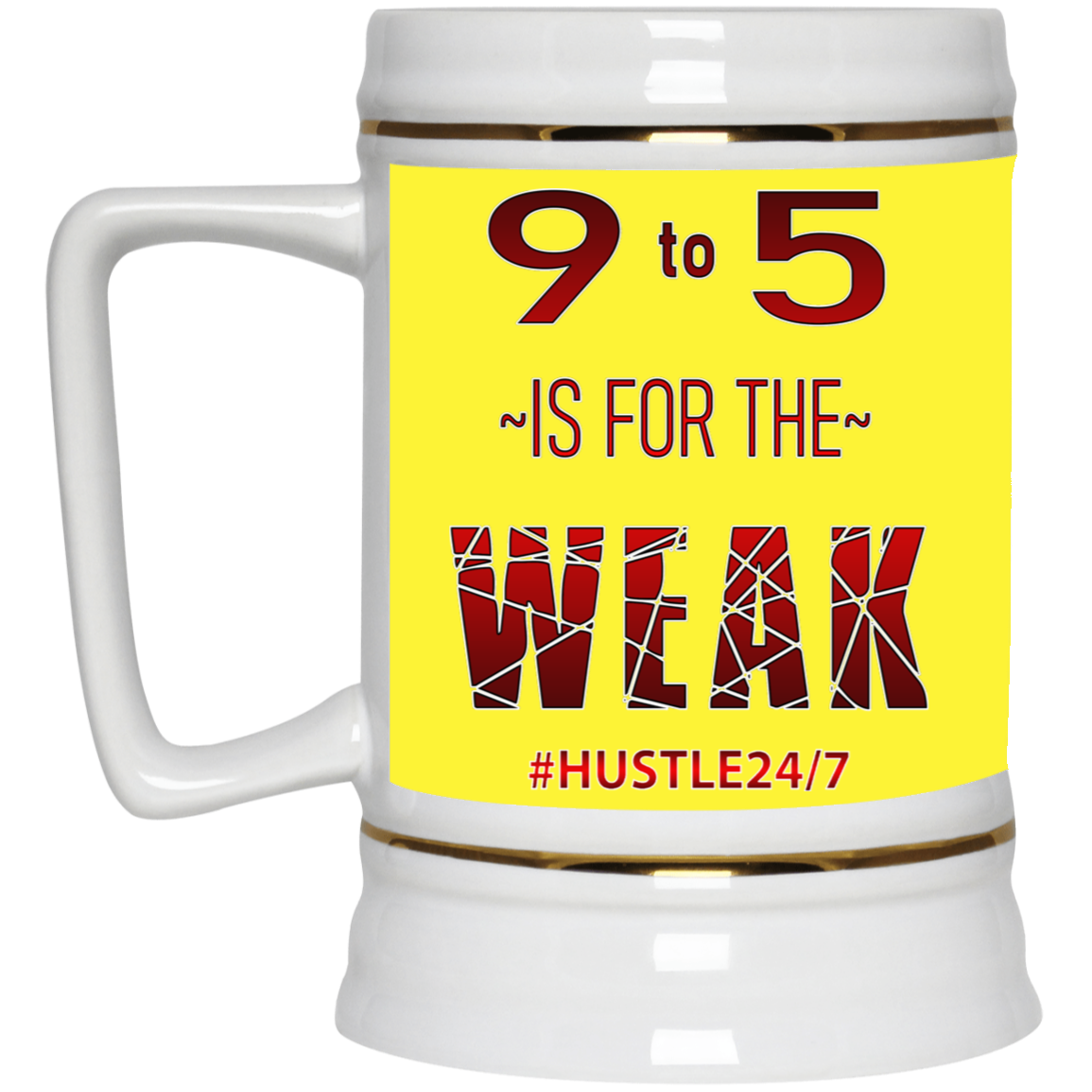 9 to 5-Gold Trim Beer Stein 22oz.