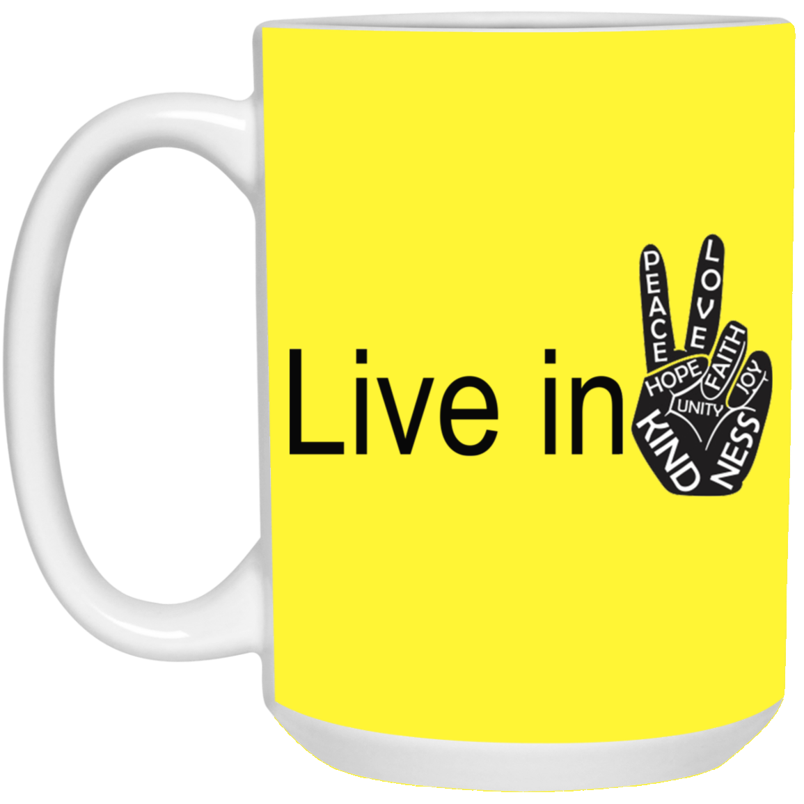 Hand Peace-15oz White Mug