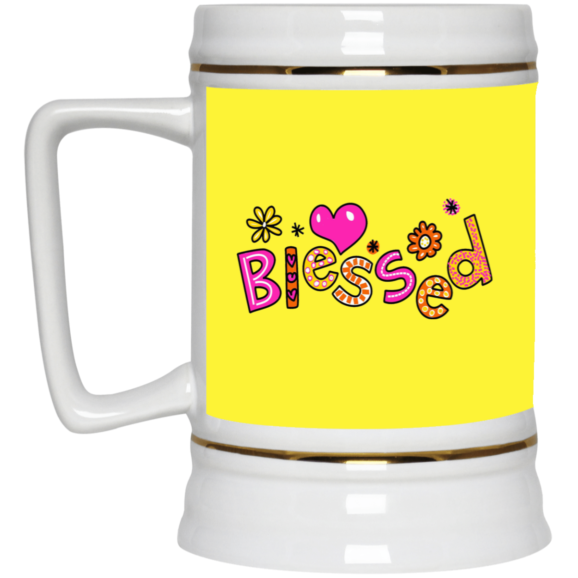 Blessed Flowers-Beer Stein 22oz.