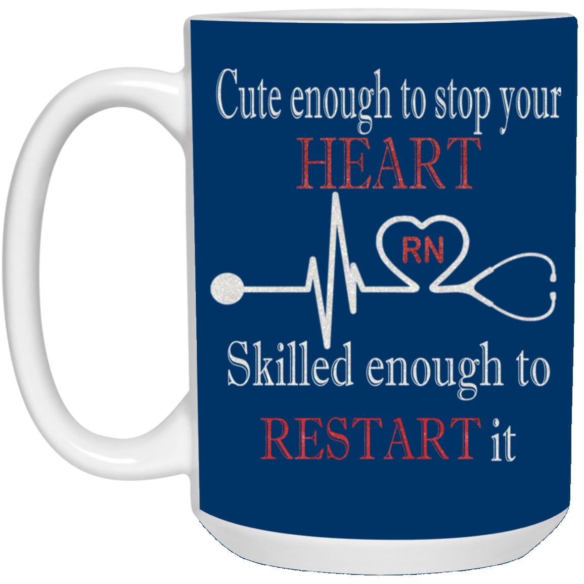 Stop Heart-15oz White Mug