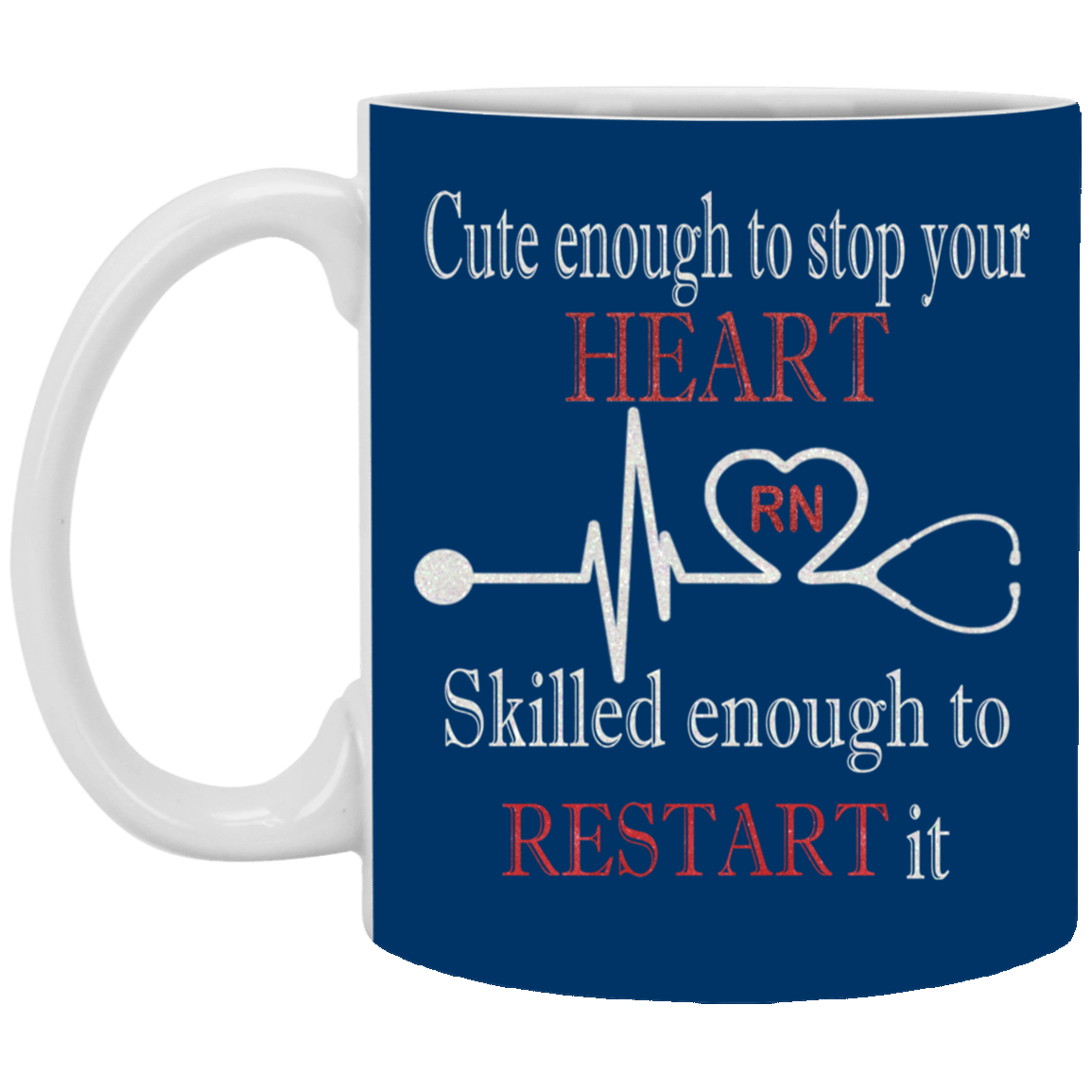 Stop Heart-11oz White Mug