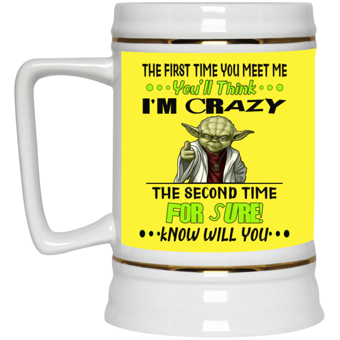 Crazy Yoda-Beer Stein 22oz.
