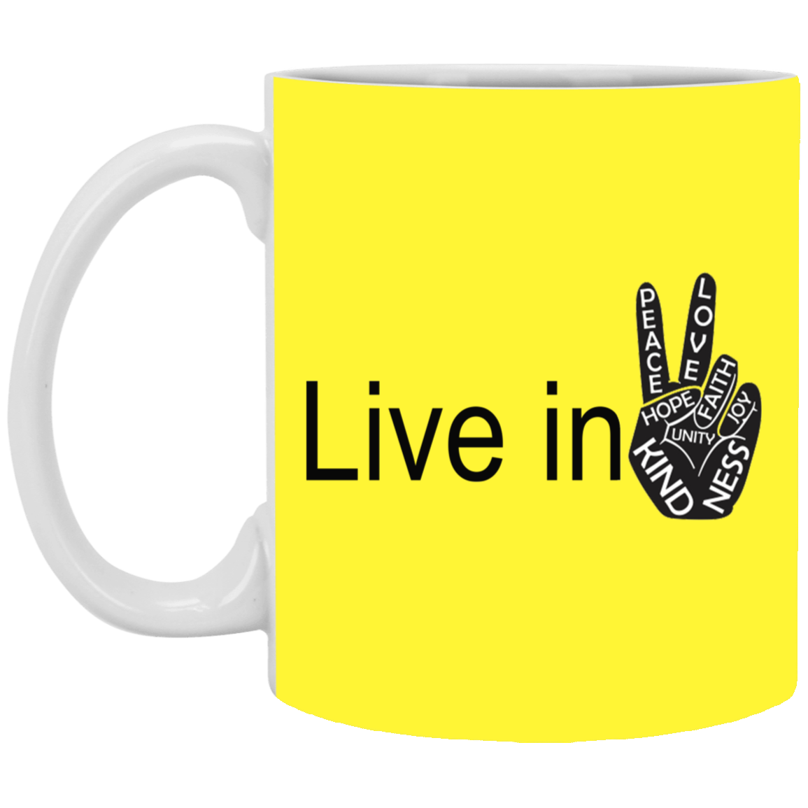 Hand Peace-11oz White Mug