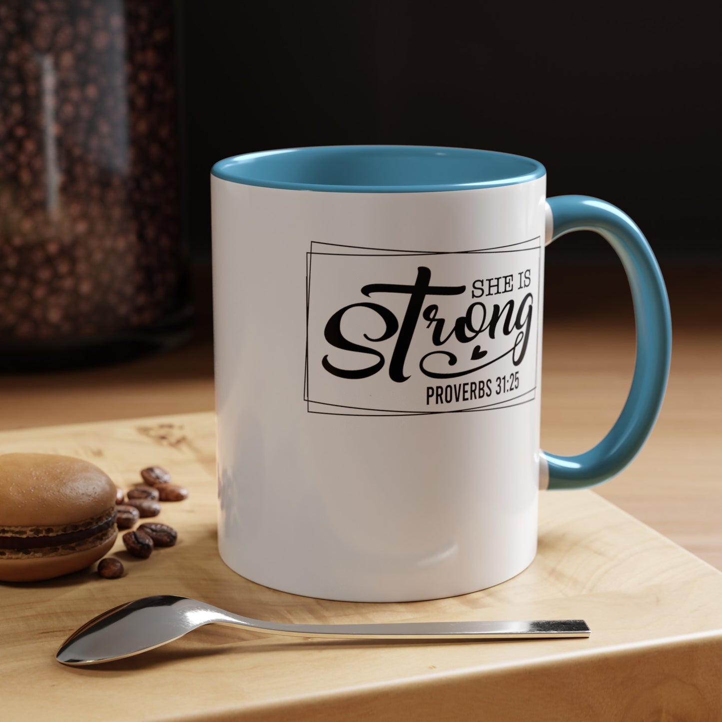 She is Strong-Accent Coffee Mug (11, 15oz)
