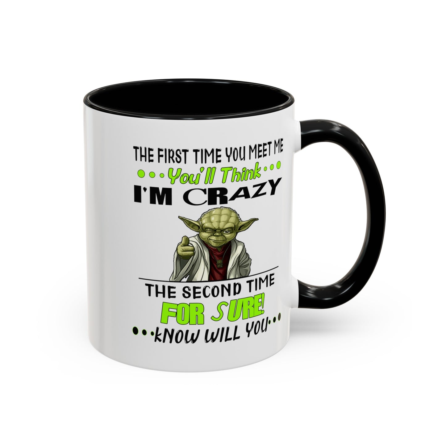 Crazy Yoda-Accent Coffee Mug (11, 15oz)