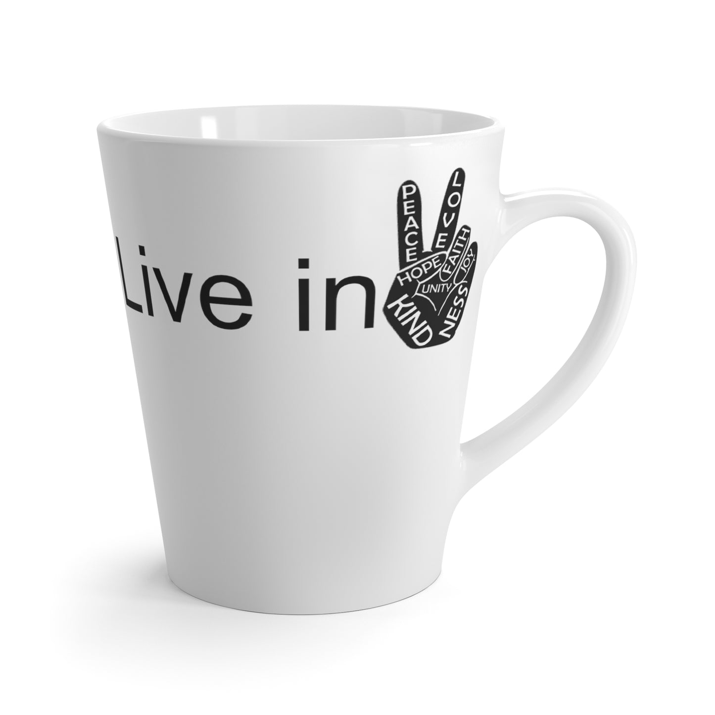 Hand Peace-Latte Mug, 12oz