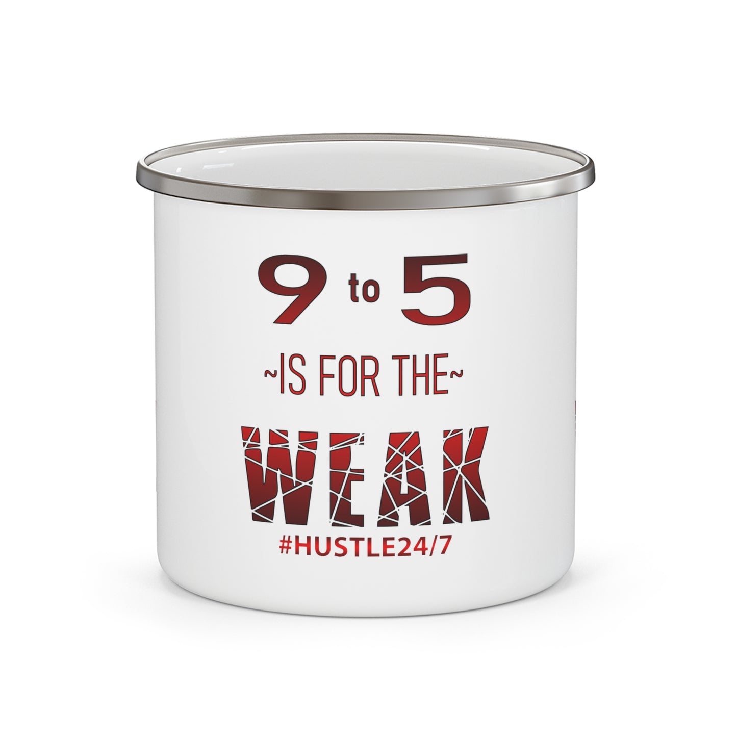 9 to 5-Enamel Camping Mug, 12oz