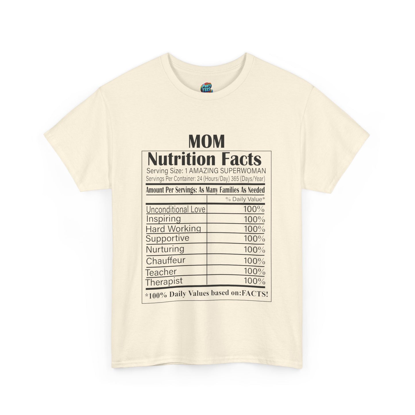 Mom-Nutritional Facts-Heavy Cotton Classic Tee