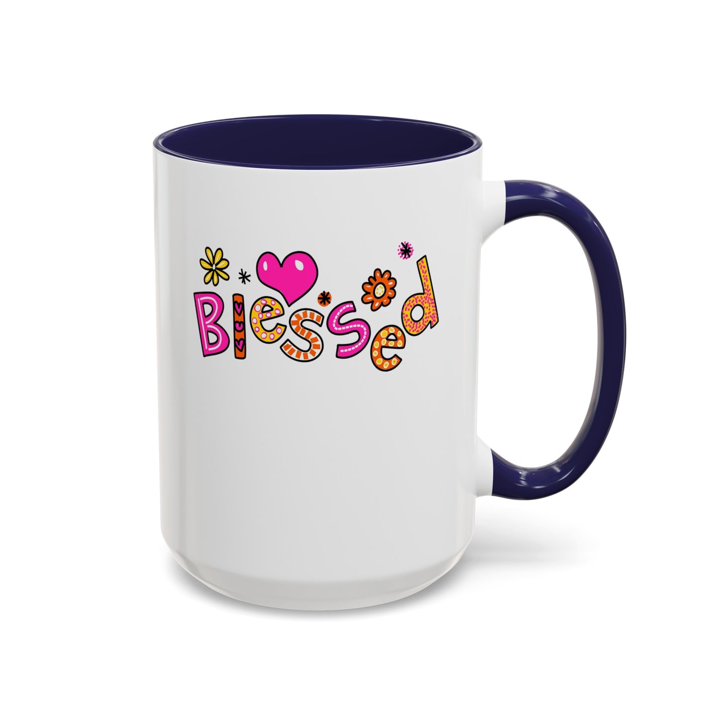 Blessed Flowers-Accent Coffee Mug (11, 15oz)