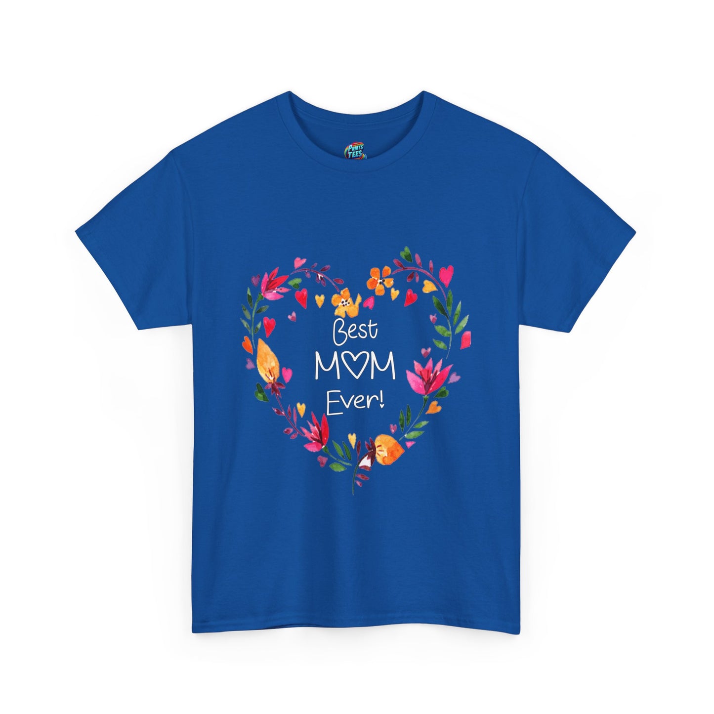 Best Mom Floral Heart-Heavy Cotton Classic Tee