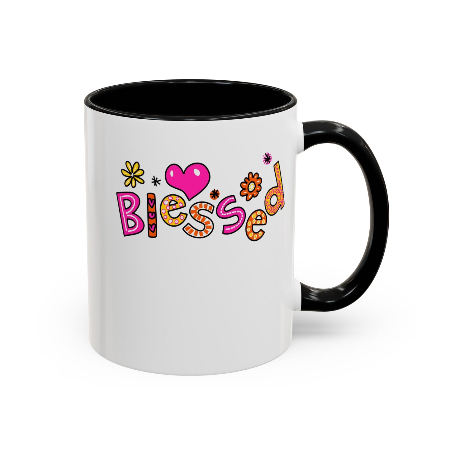Blessed Flowers-Accent Coffee Mug (11, 15oz)
