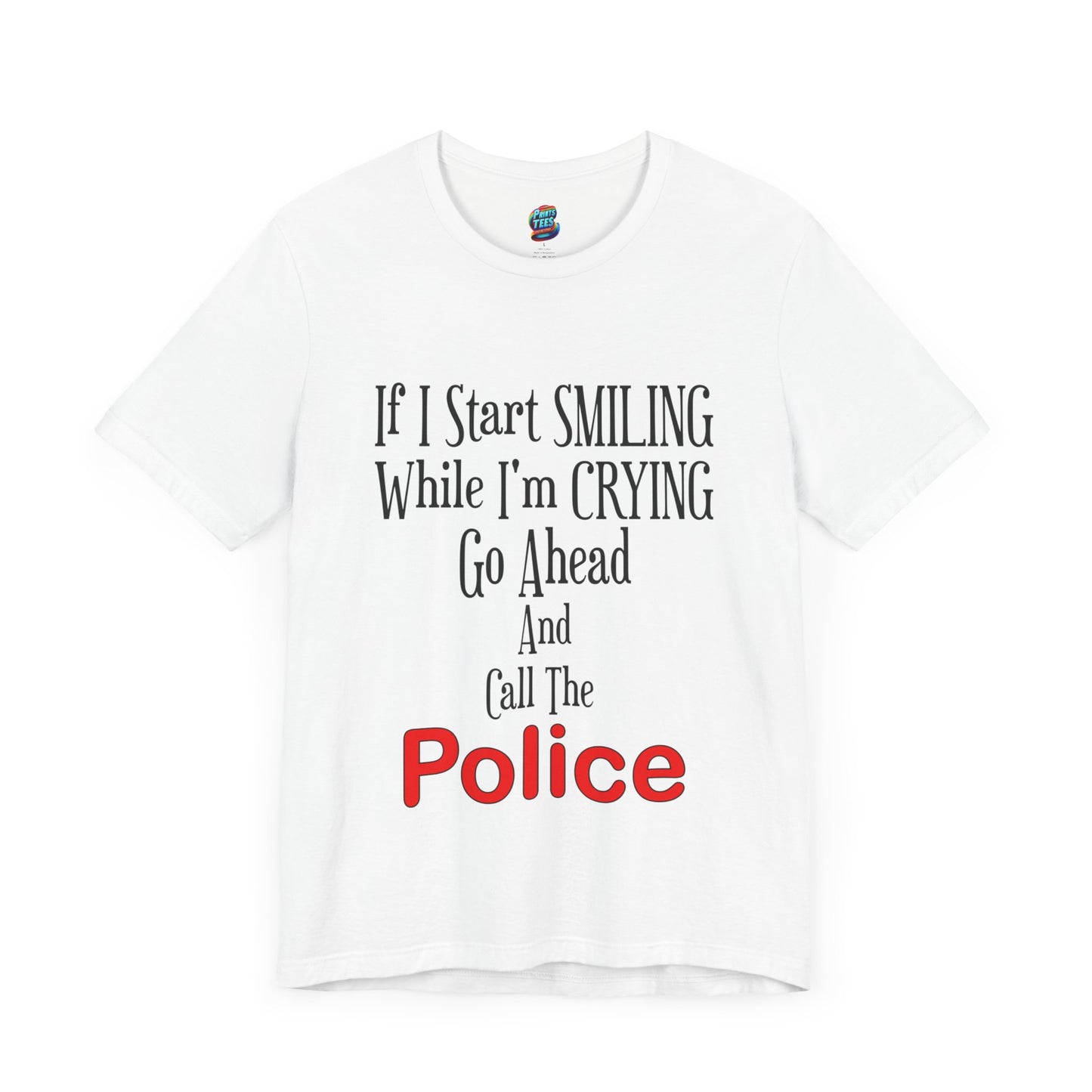 Smiling-Crying-Jersey Knit T-Shirt