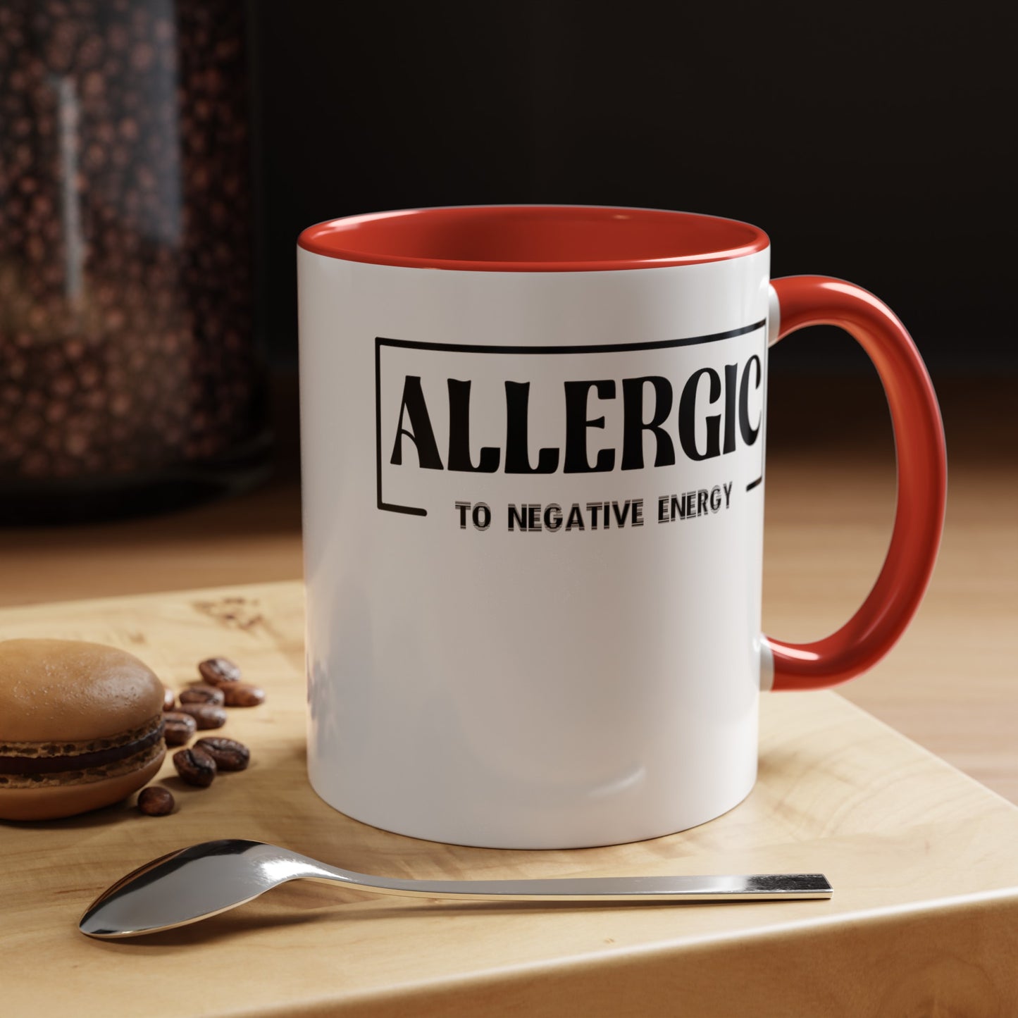 Allergic to Negative Energy-Accent Coffee Mug (11, 15oz)