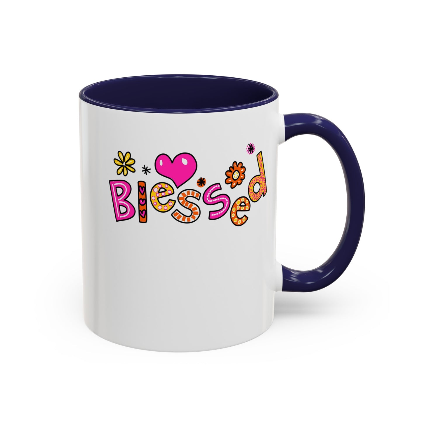 Blessed Flowers-Accent Coffee Mug (11, 15oz)