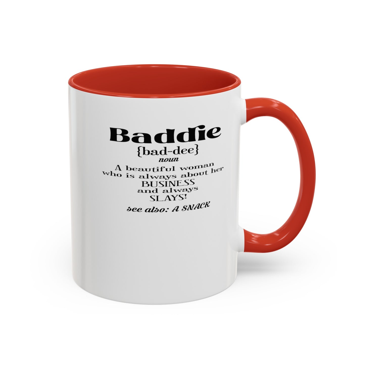 Baddie Definition-Accent Coffee Mug (11, 15oz)