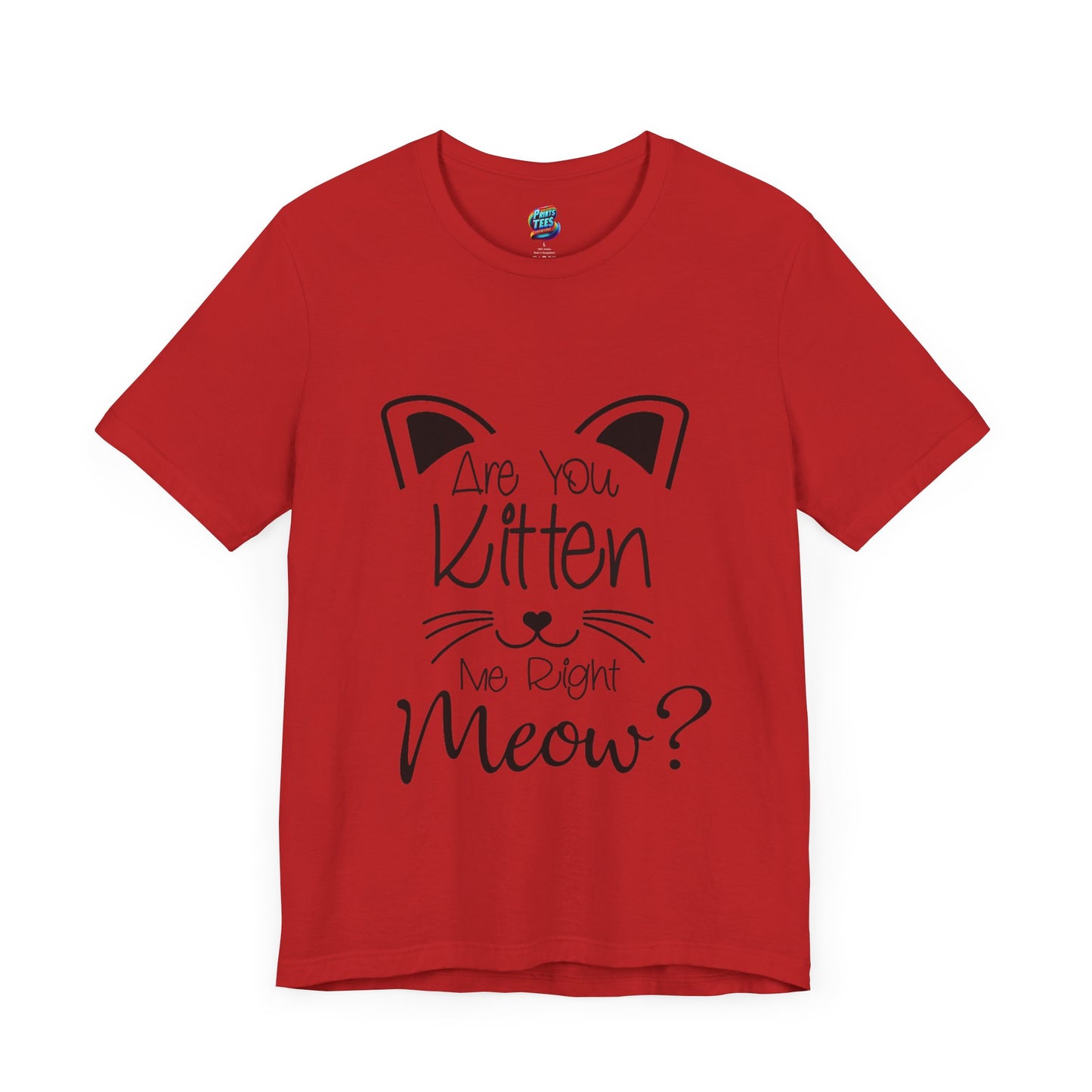 Are You Kitten Me Black-Jersey Knit T-Shirt