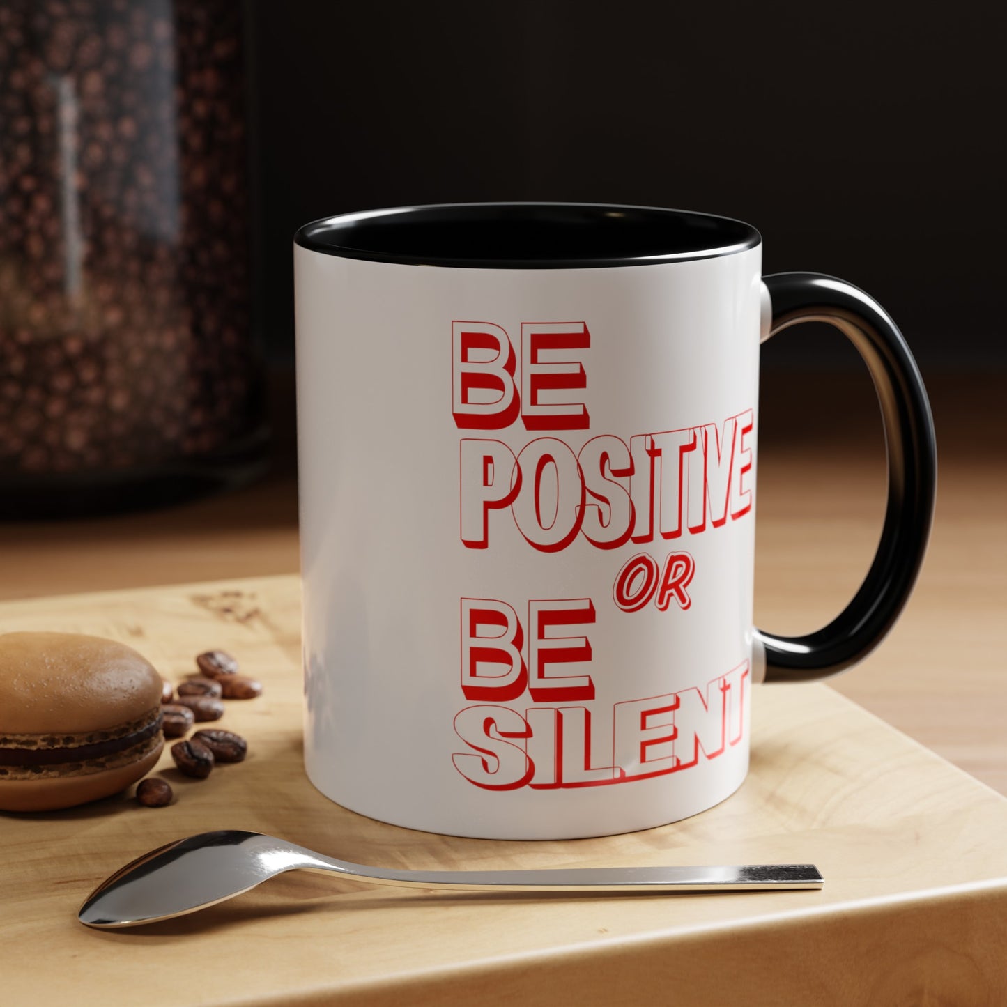 Be Positive-Accent Coffee Mug (11, 15oz)