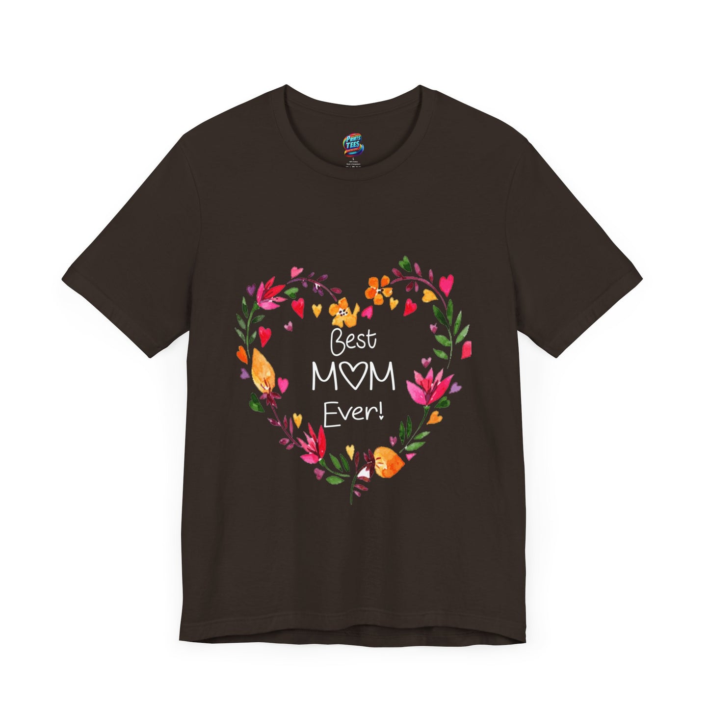 Best Mom Floral Heart-Jersey Knit T-Shirt