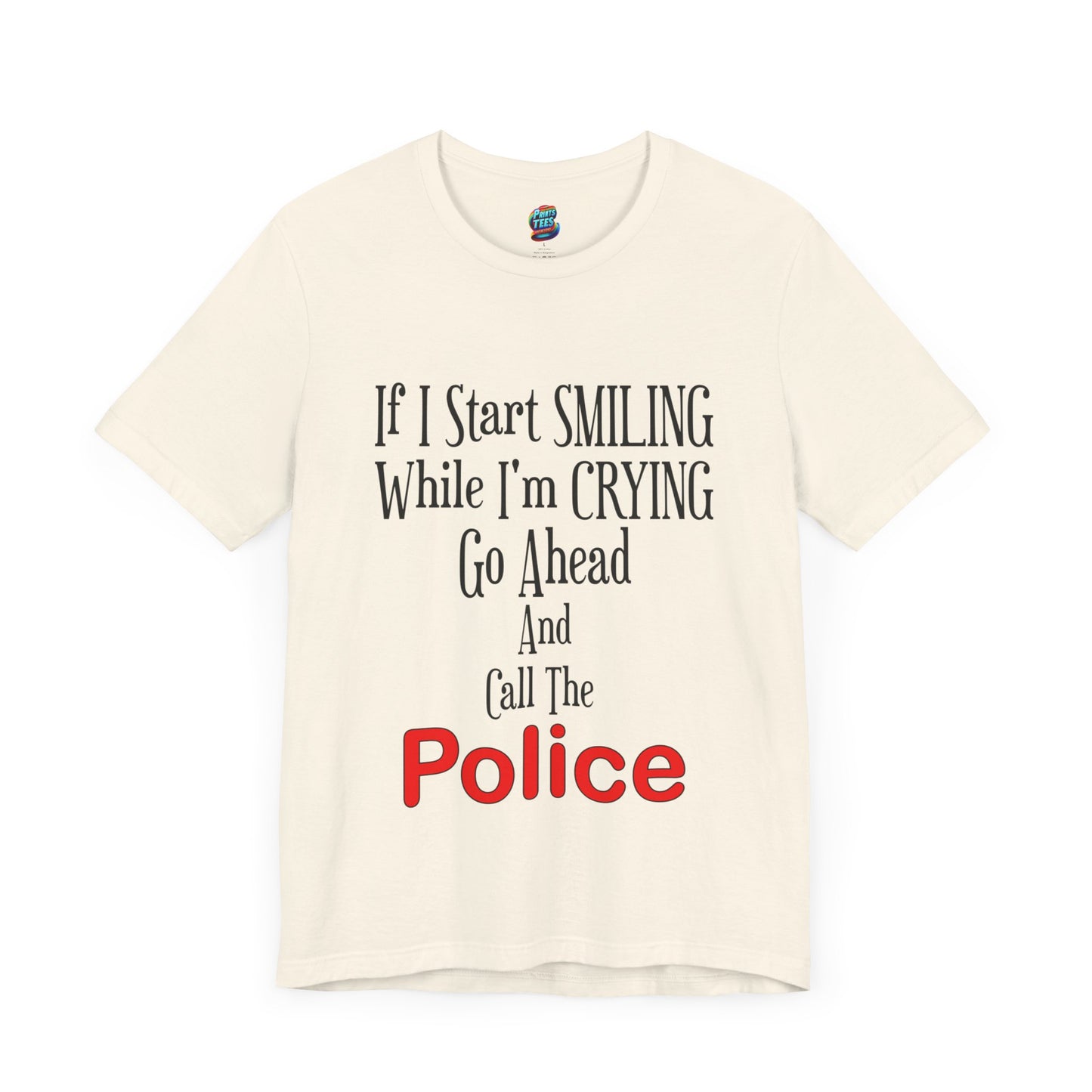 Smiling-Crying-Jersey Knit T-Shirt