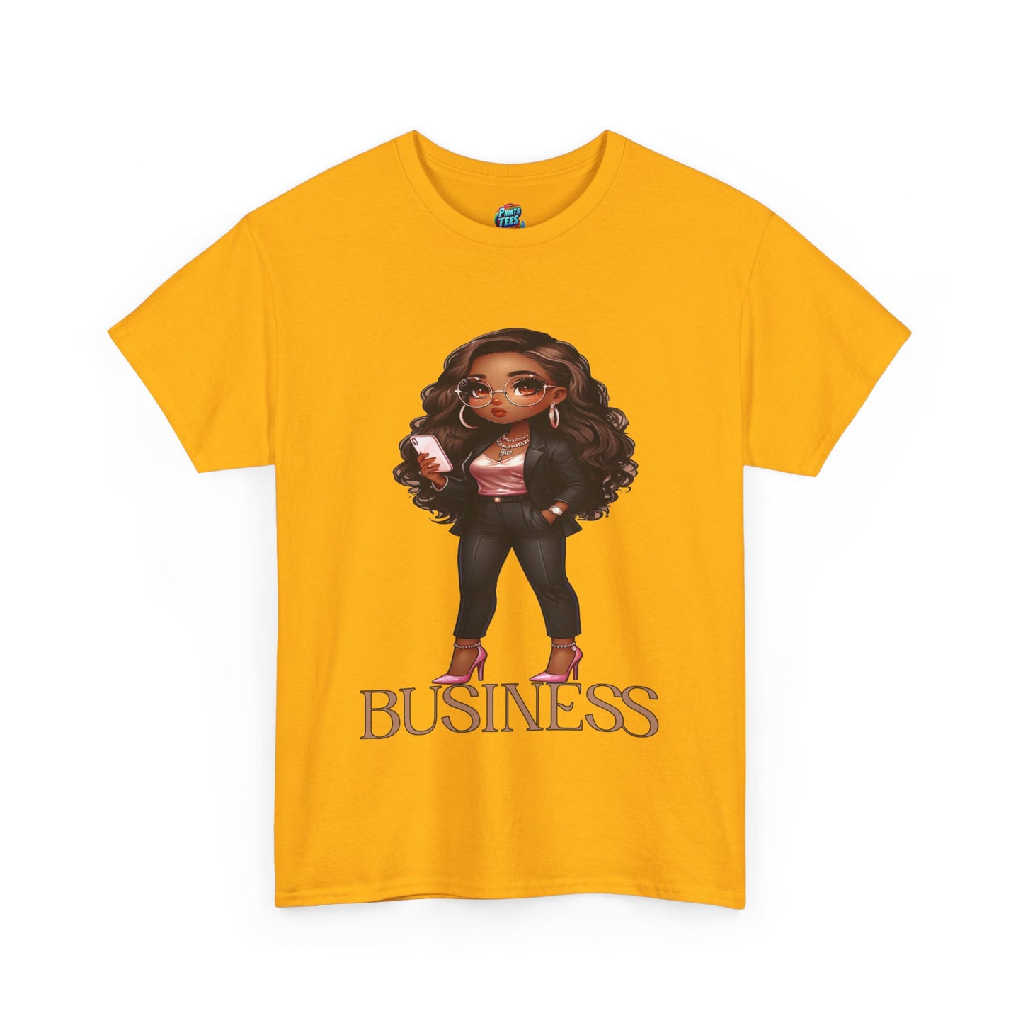 Standing on Business-Brown Woman-Heavy Cotton Classic Tee