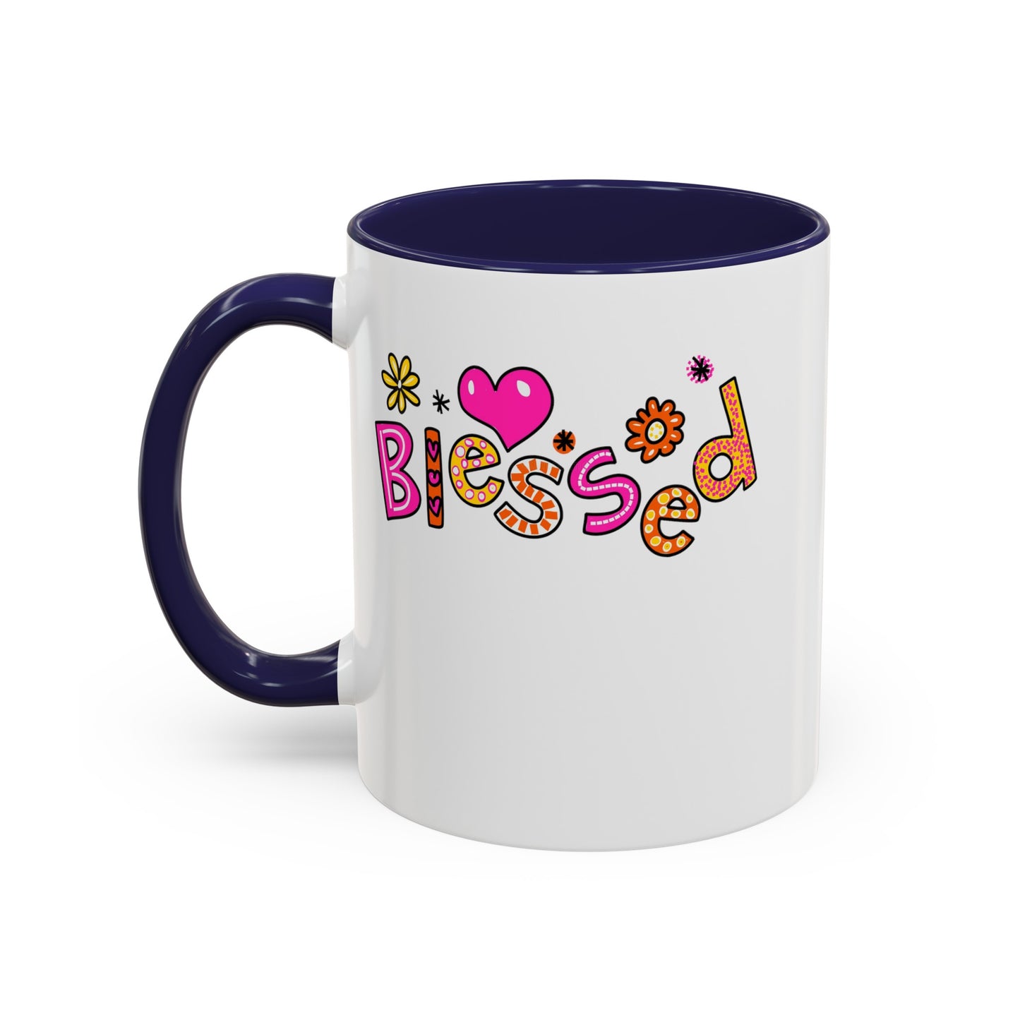 Blessed Flowers-Accent Coffee Mug (11, 15oz)