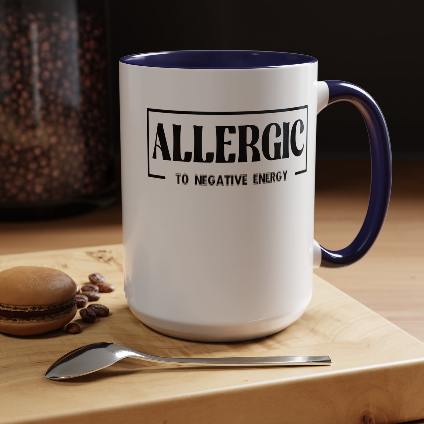 Allergic to Negative Energy-Accent Coffee Mug (11, 15oz)