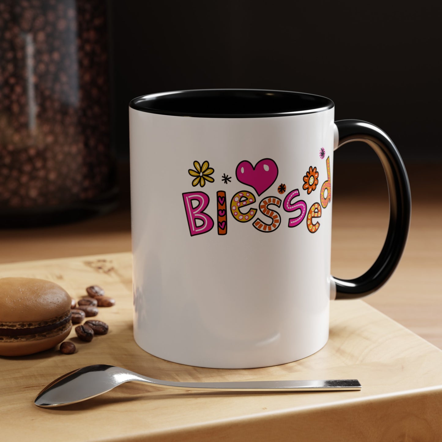 Blessed Flowers-Accent Coffee Mug (11, 15oz)