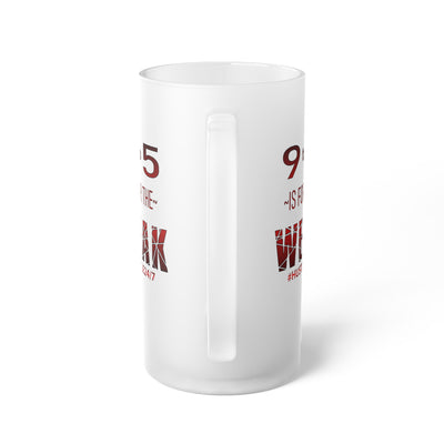 9 to 5-Frosted Glass Beer Mug, 16oz