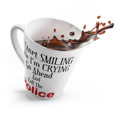 Smiling-Crying-Latte Mug, 12oz