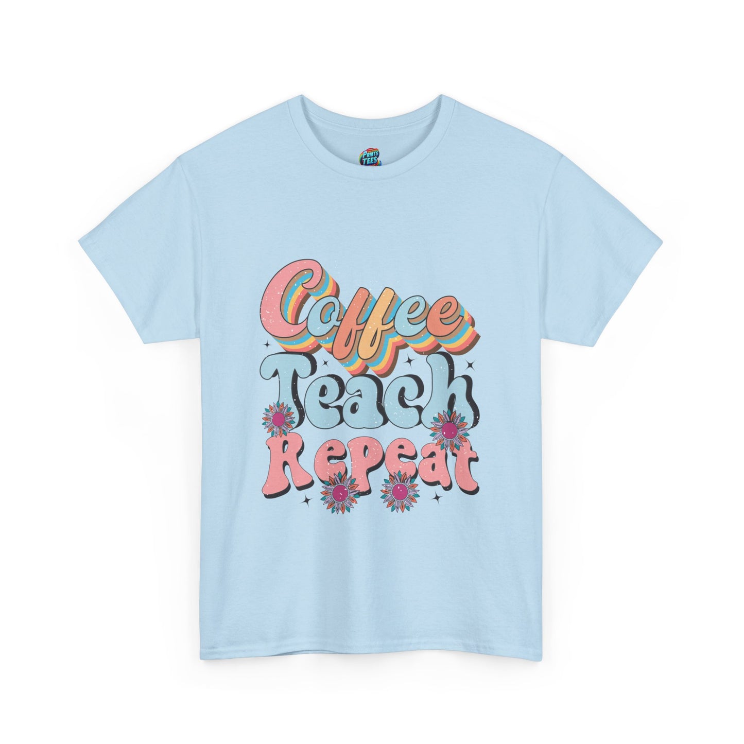 Coffee-Teach-Repeat-Heavy Cotton Classic Tee