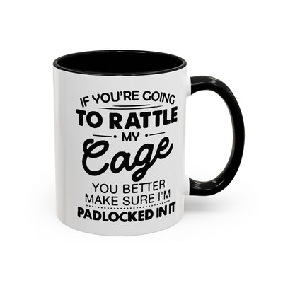 Rattle My Cage-Accent Coffee Mug (11, 15oz)