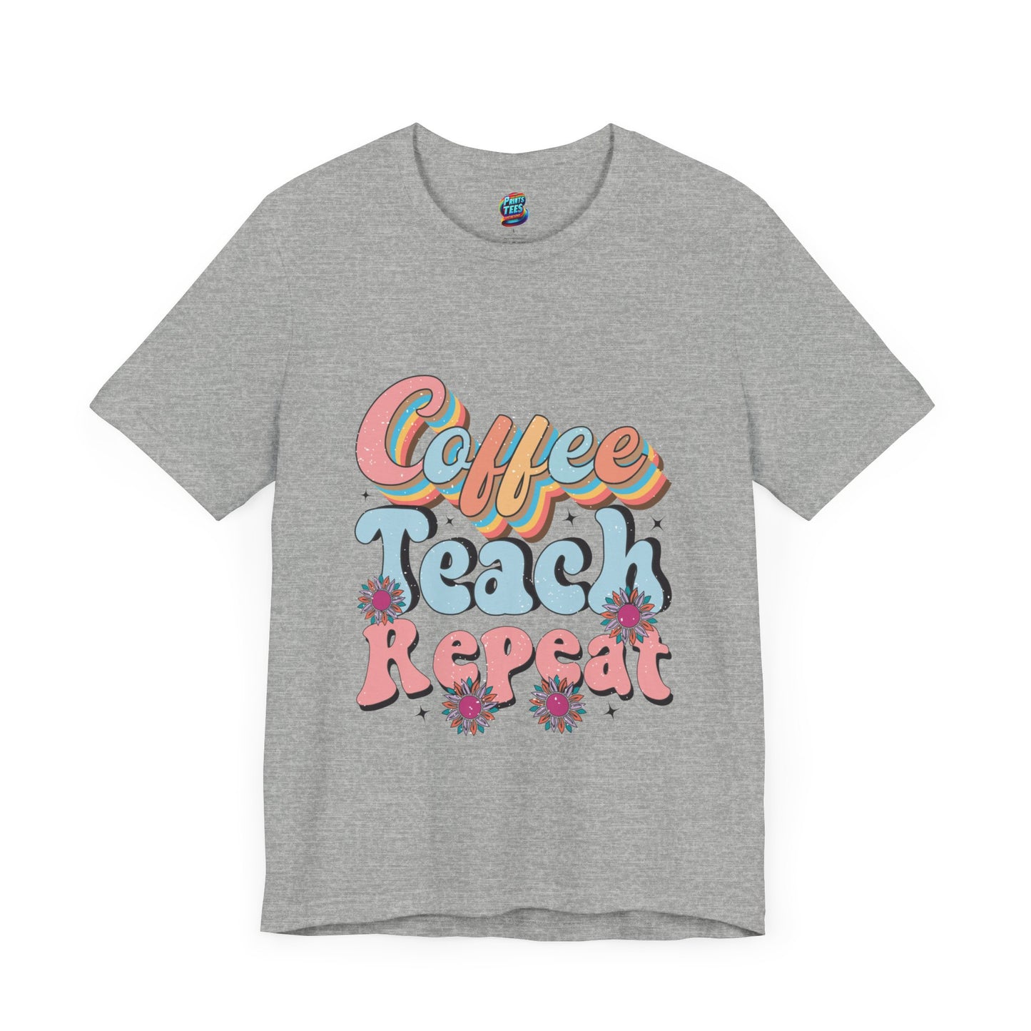 Coffee-Teach-Repeat-Jersey Knit T-Shirt