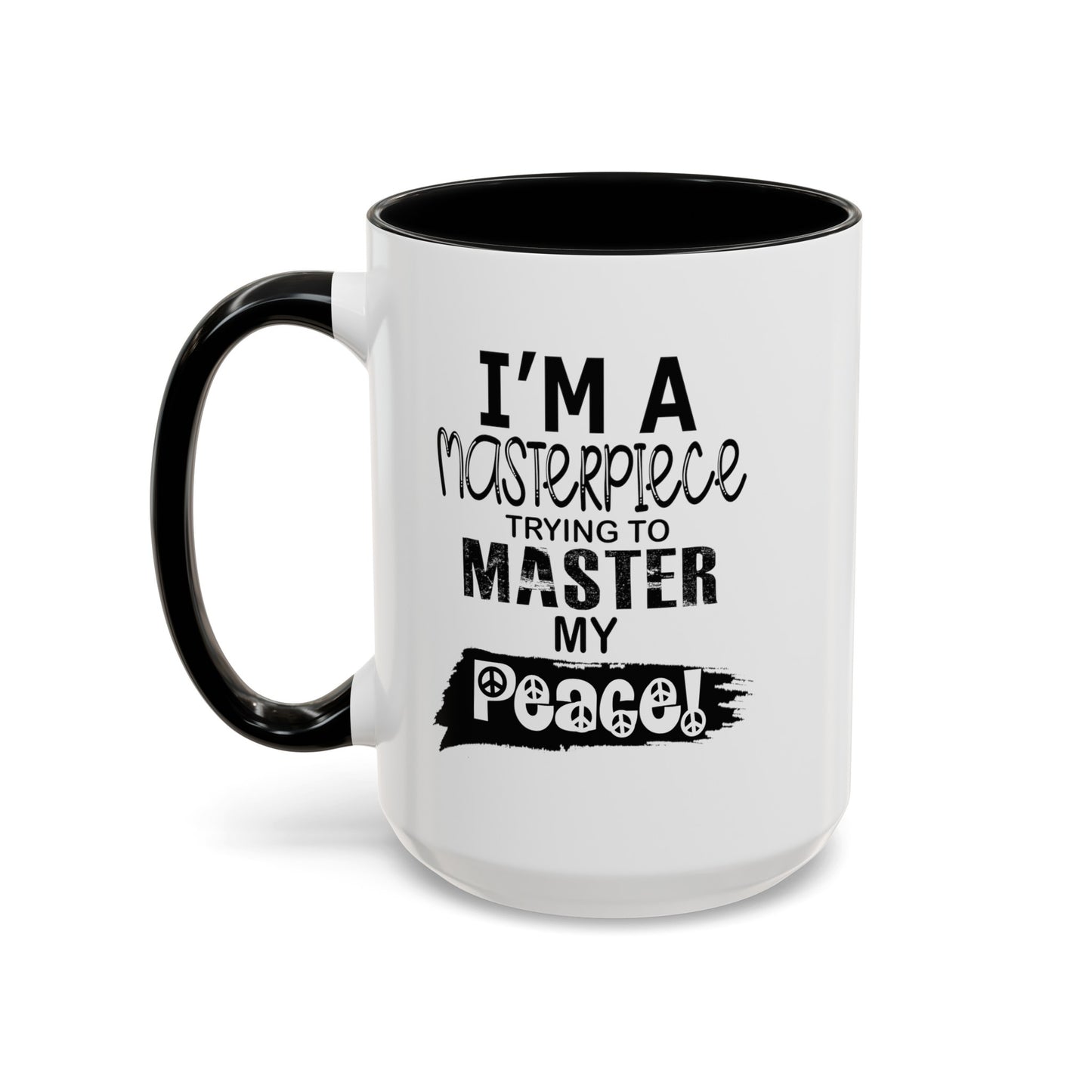 Master Peace-Black-Accent Coffee Mug (11, 15oz)