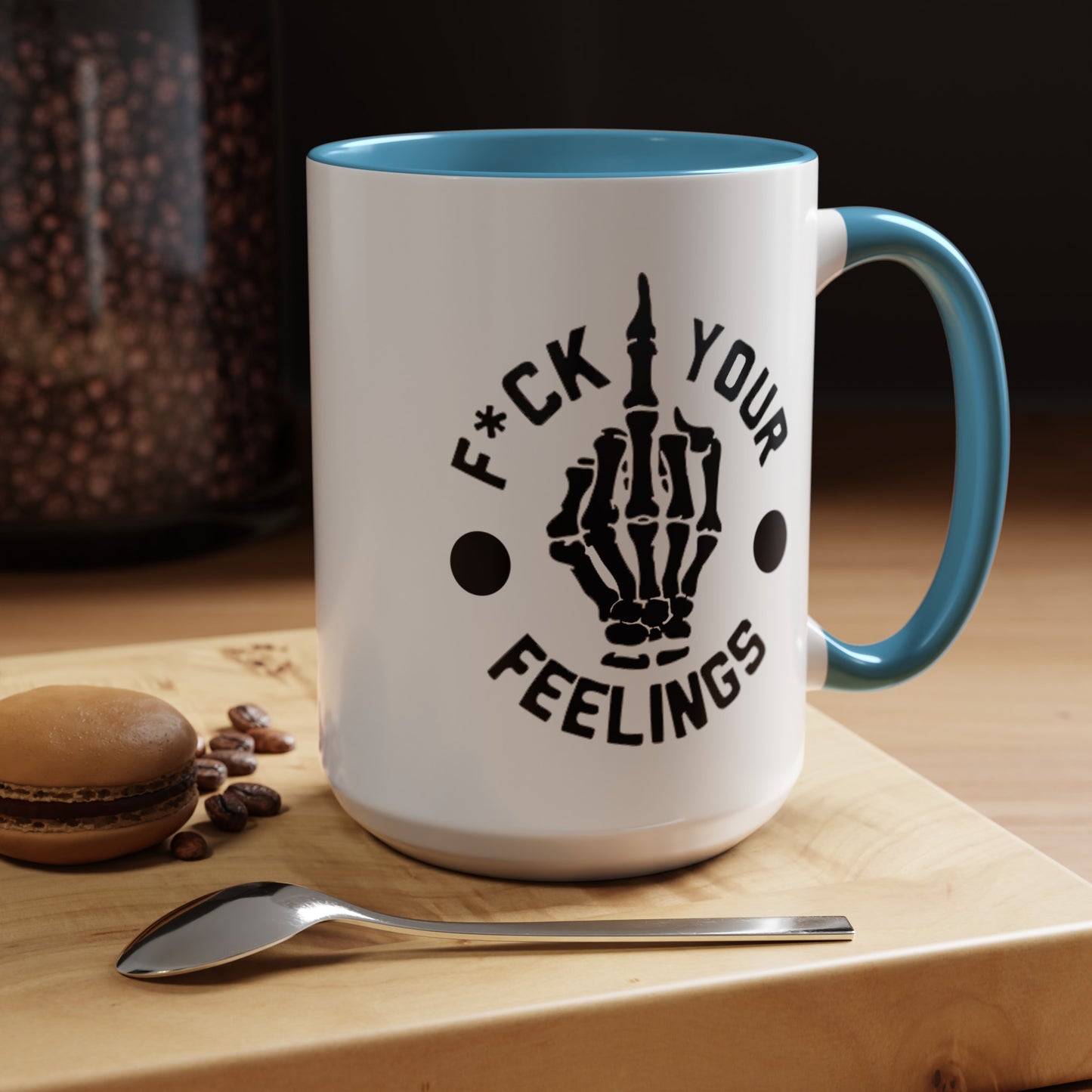 Fu(k Your Feelings-Middle Finger-Accent Coffee Mug (11, 15oz)