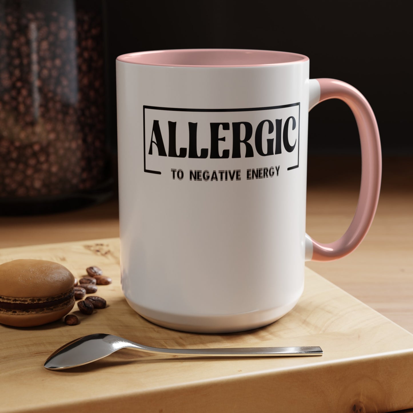 Allergic to Negative Energy-Accent Coffee Mug (11, 15oz)