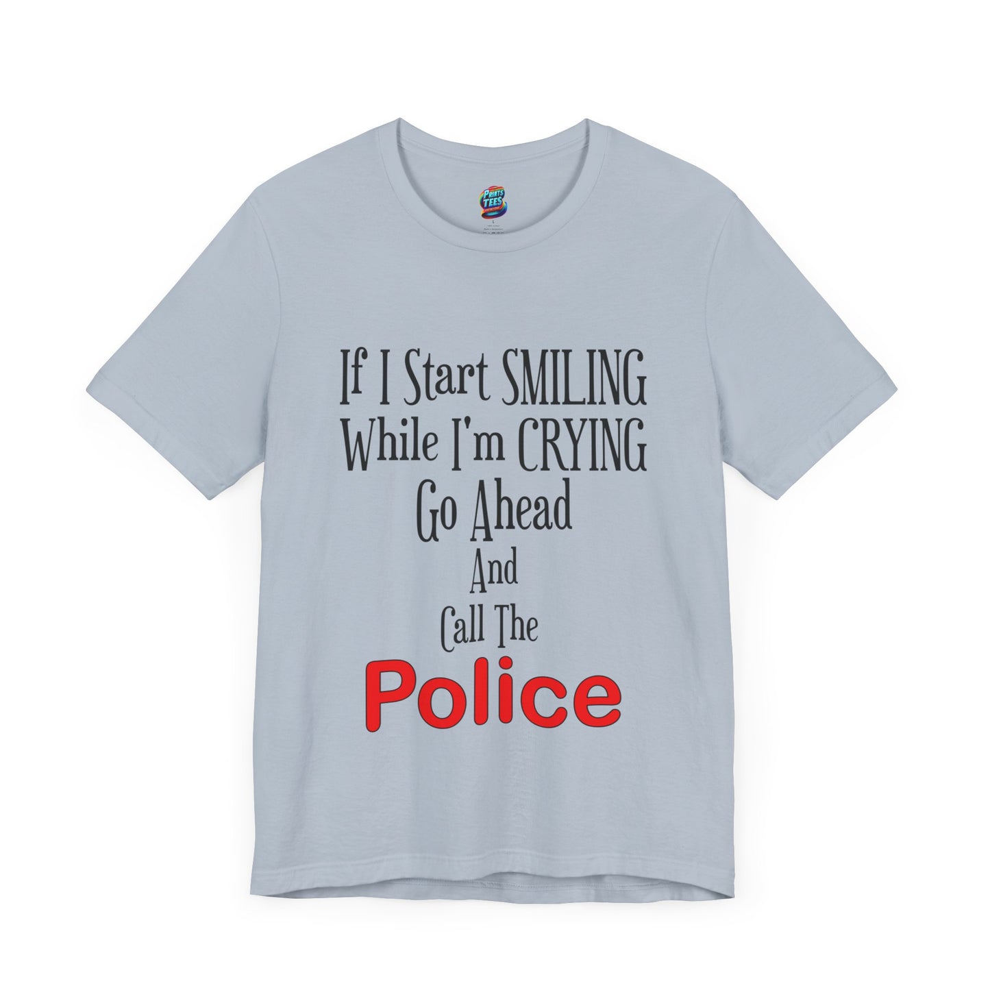 Smiling-Crying-Jersey Knit T-Shirt