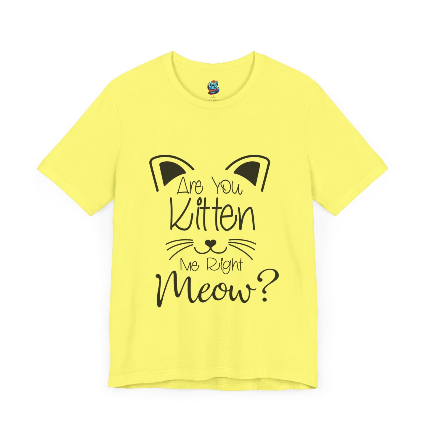 Are You Kitten Me Black-Jersey Knit T-Shirt