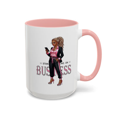 Standing on Business-Dreads-Accent Coffee Mug (11, 15oz)