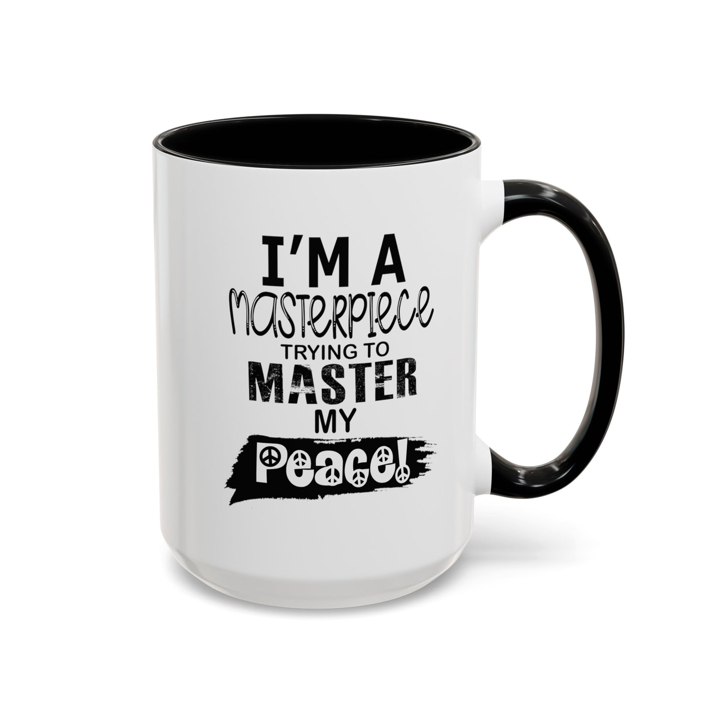 Master Peace-Black-Accent Coffee Mug (11, 15oz)