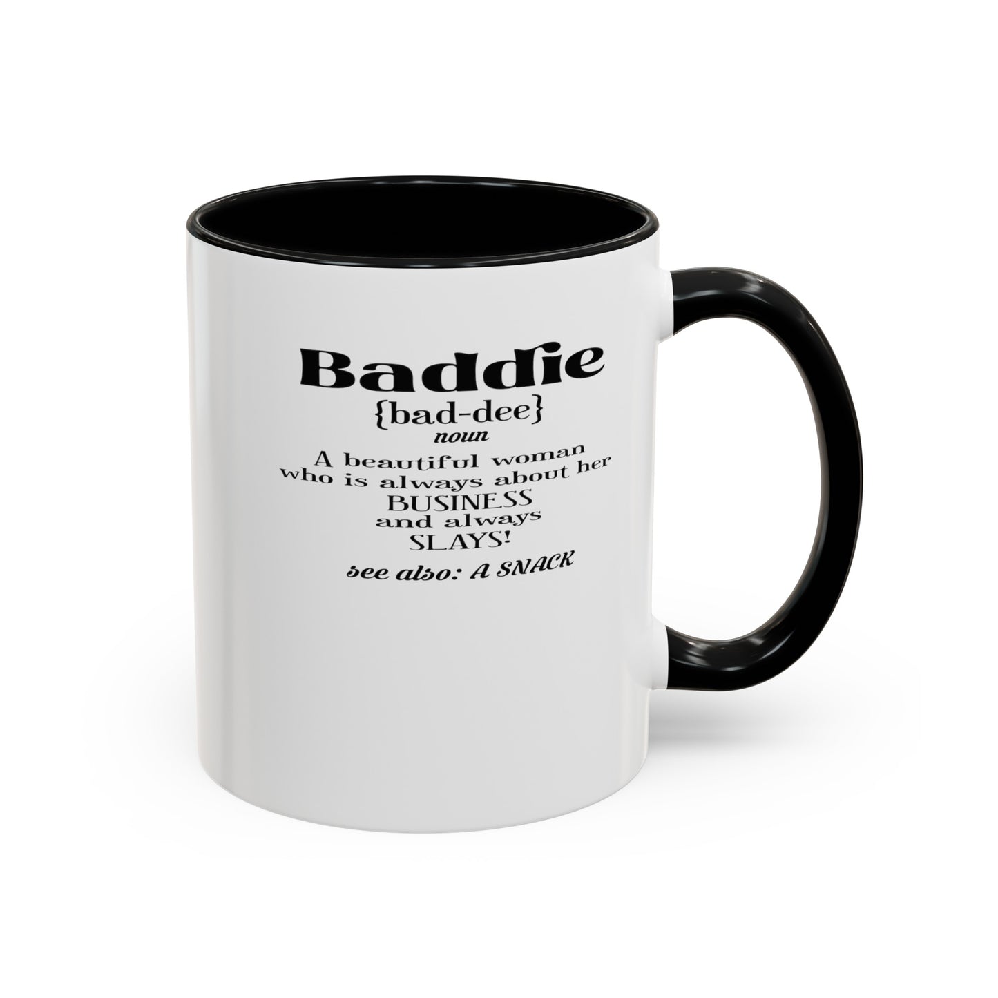 Baddie Definition-Accent Coffee Mug (11, 15oz)