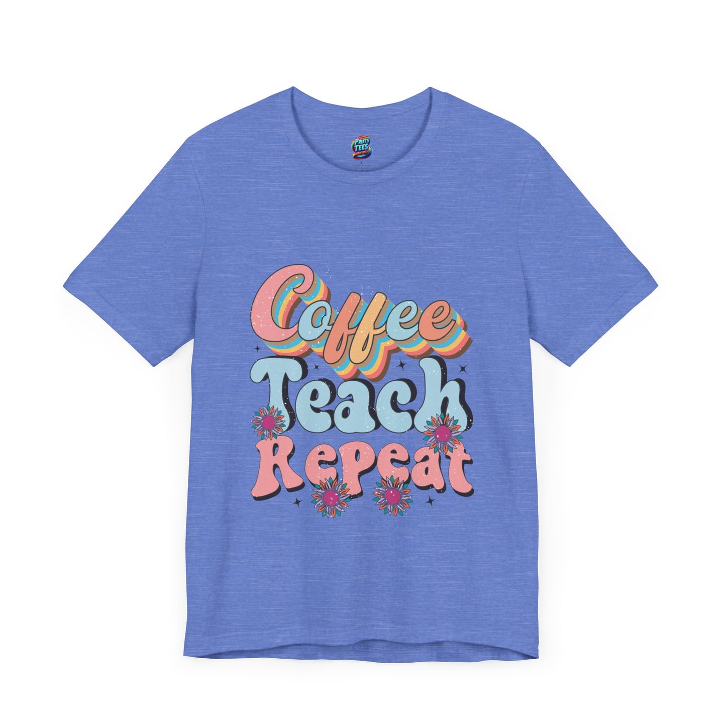 Coffee-Teach-Repeat-Jersey Knit T-Shirt