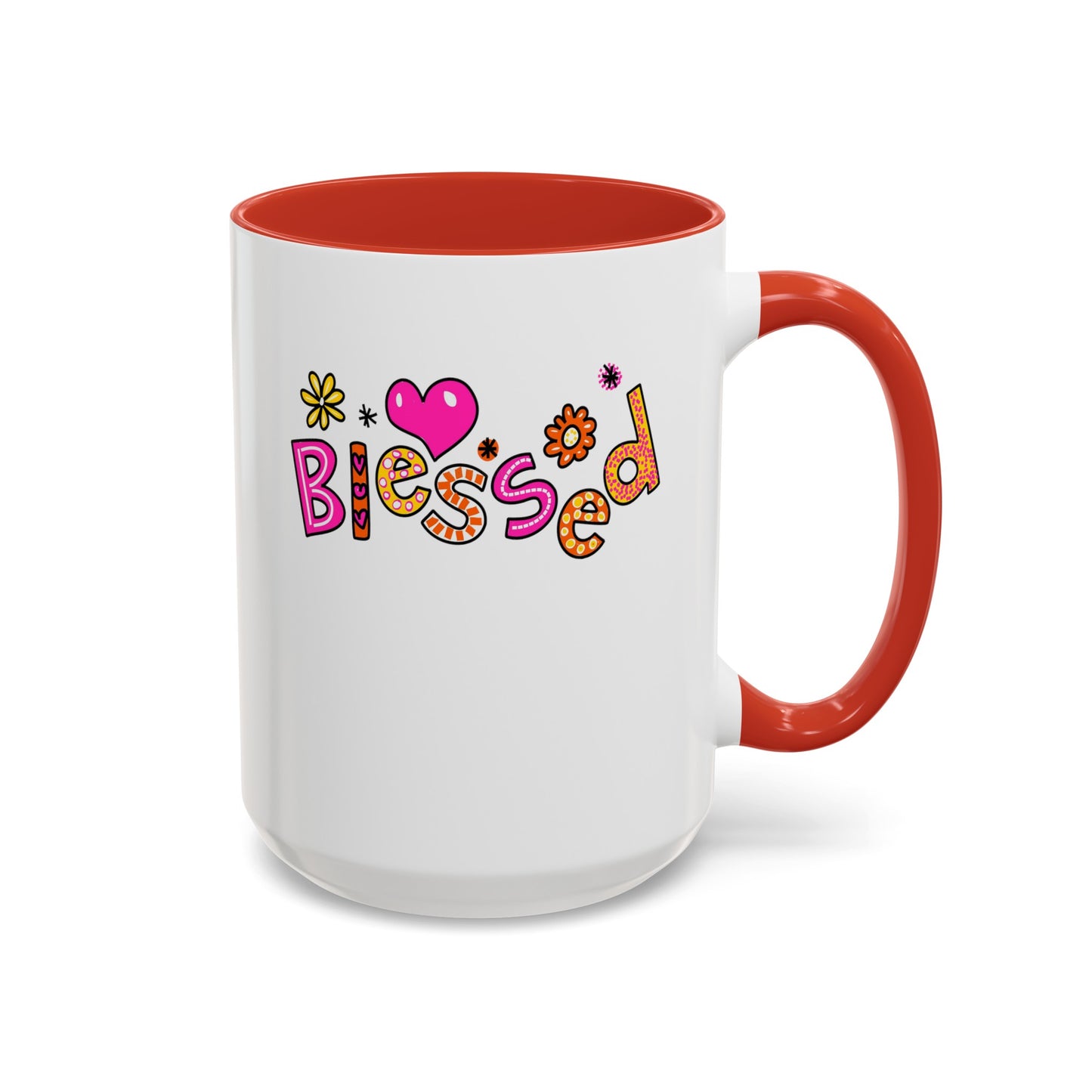 Blessed Flowers-Accent Coffee Mug (11, 15oz)