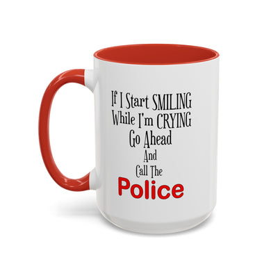 Smiling-Crying-Accent Coffee Mug (11, 15oz)