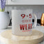 9 to 5-Frosted Glass Mug, 11oz