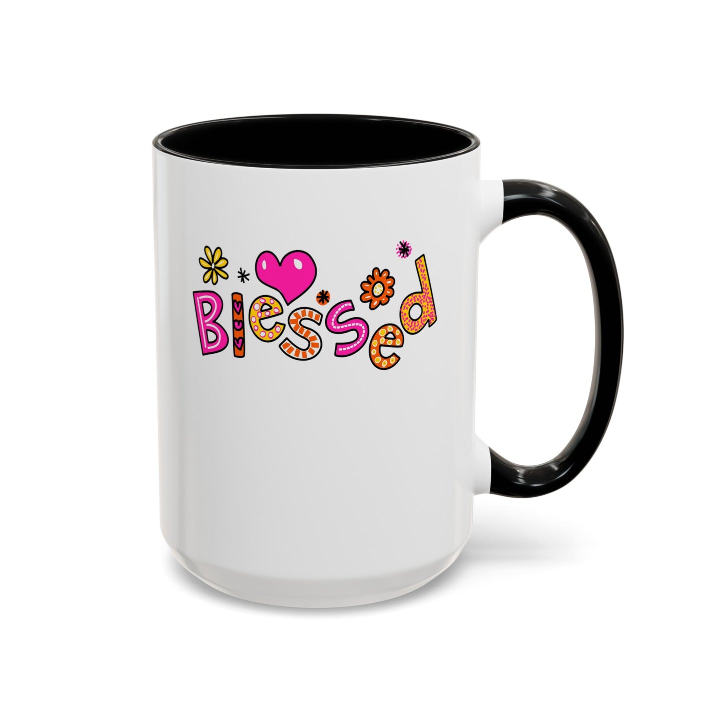Blessed Flowers-Accent Coffee Mug (11, 15oz)